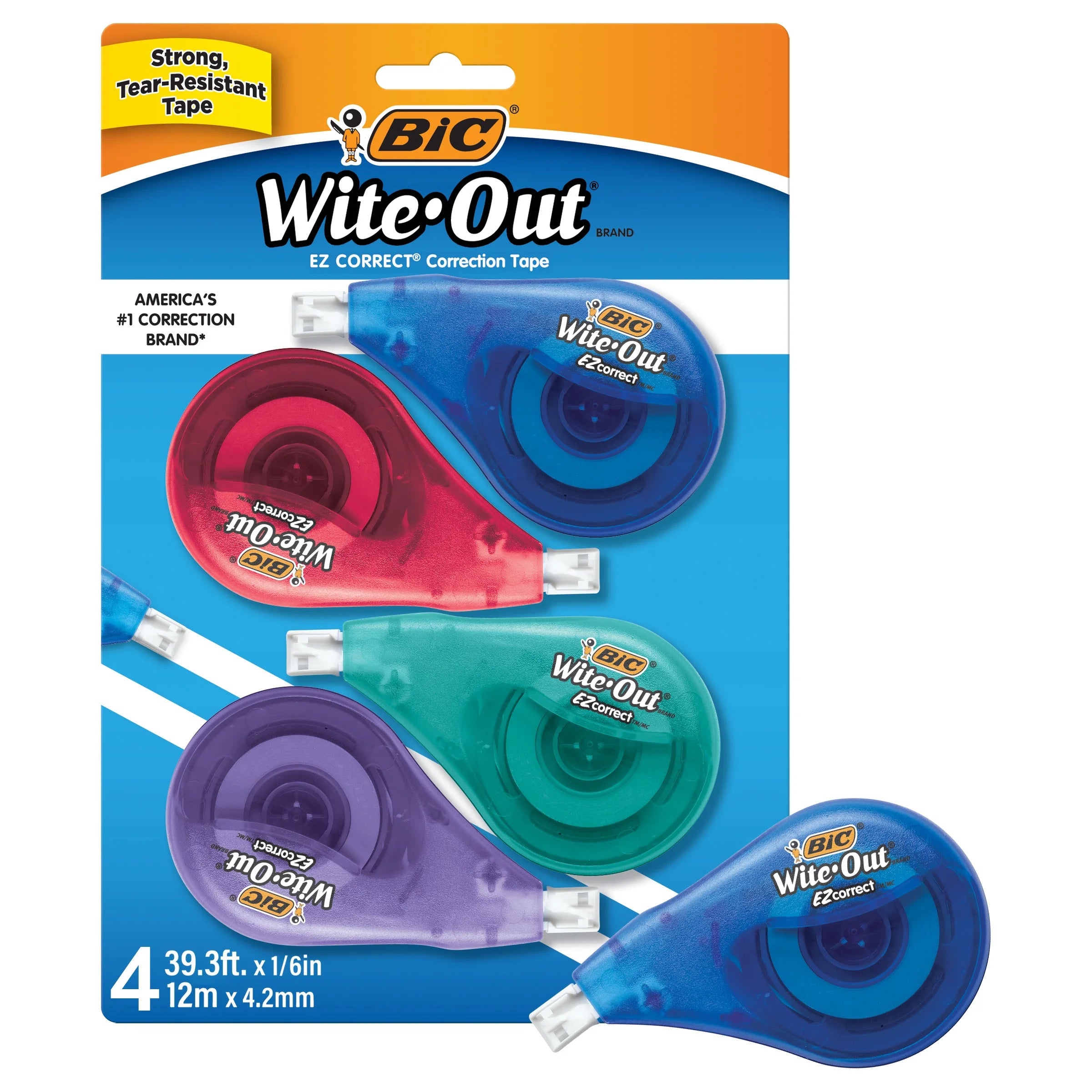 BIC Wite-Out Brand EZ Cinta Correctora, Blanca, 18 Unidades, Paquete De