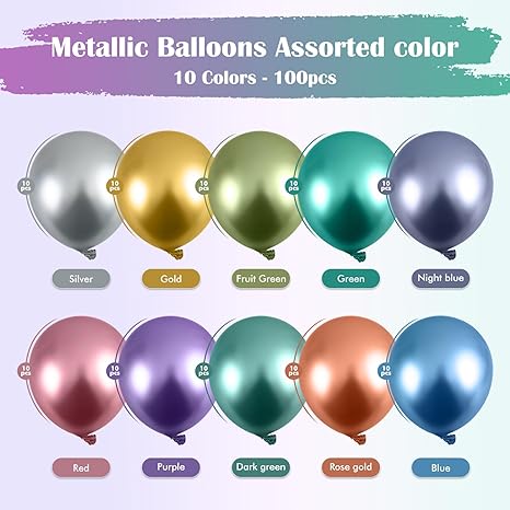 Globos Cromados Metalicos Surtidos 12" (paquete 25u)