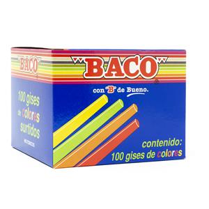 Yeso de Colores Baco caja de 100 Unidades