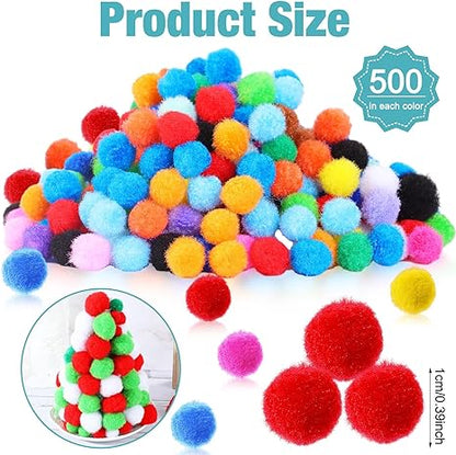 Mini Pompones de 0.39 pulgadas (bolsa 500u)