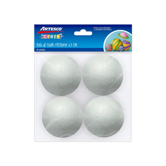 ARTESCO BOLA DE DURAPAX 6.5 CM(4 unidades)