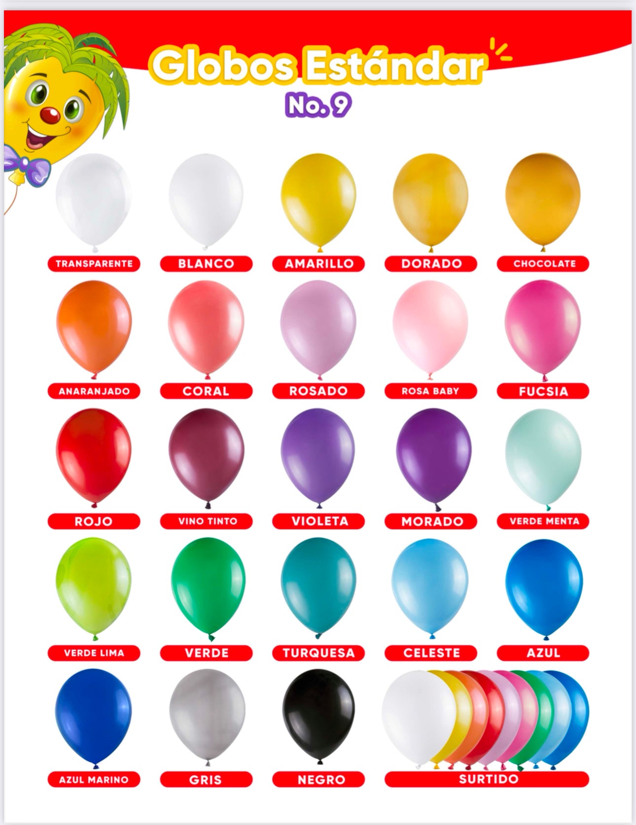 Globos Vejigas  Palmerito #9 (bolsa 100 u)