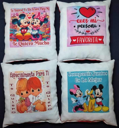 Cojines para el día del amor y amistad 13x13cm (12 unidades)